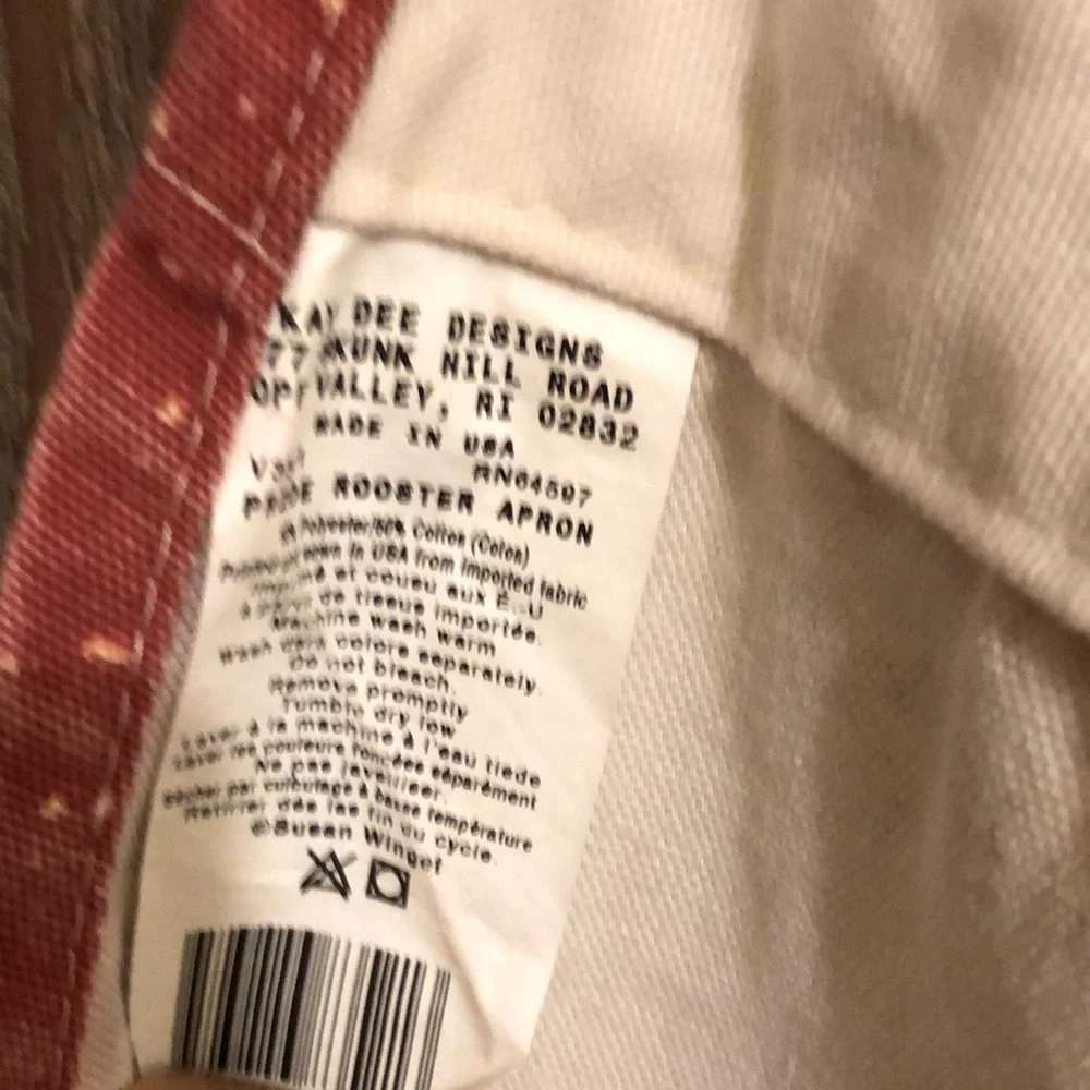 Kay Dee Designs Rooster & Chicken Apron 31x11.5”, ties are each 26” long